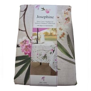 Benson Mills NEW Josephine Cherry Blossom Tablecloth w/Zipper For Umbrella Hole